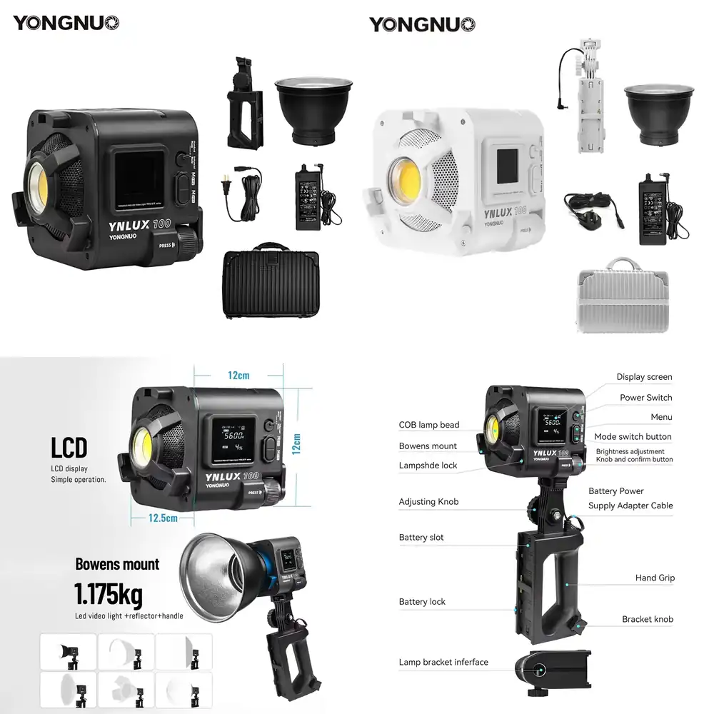 Photography Lighting Video - YONGNUO YNLUX100 100W 3200K-5600K Luz LED
