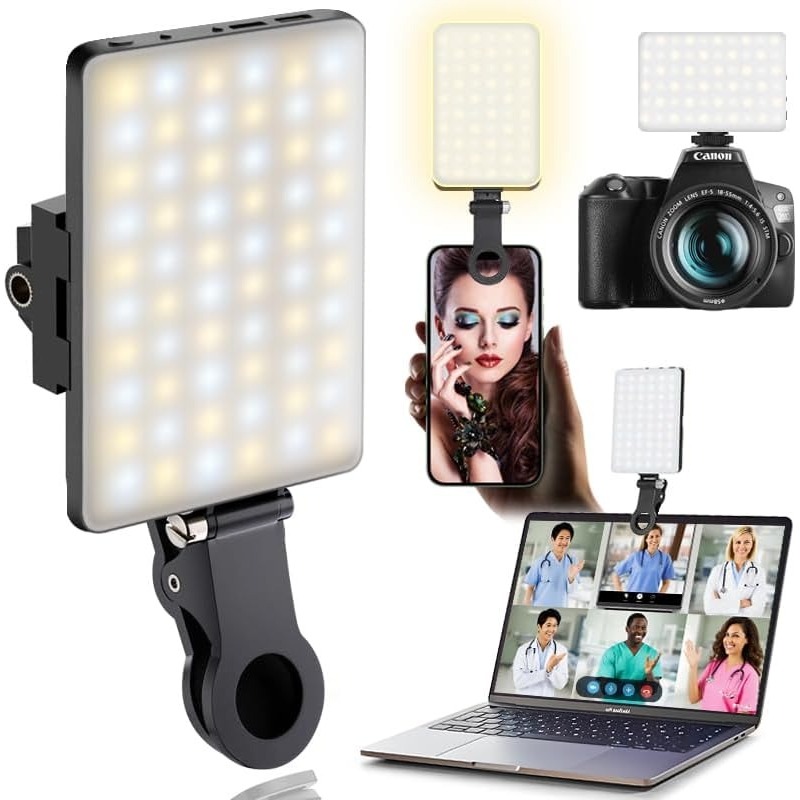 Photography Lighting Continuous - Luz LED portátil con clip para