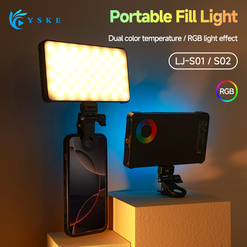 Photography Lighting Continuous - Luz de vídeo LED RGB, Clip