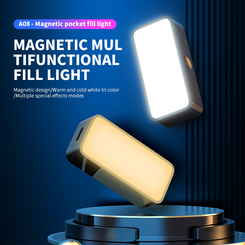Photography Lighting Continuous - Mini luz de relleno portátil magnética