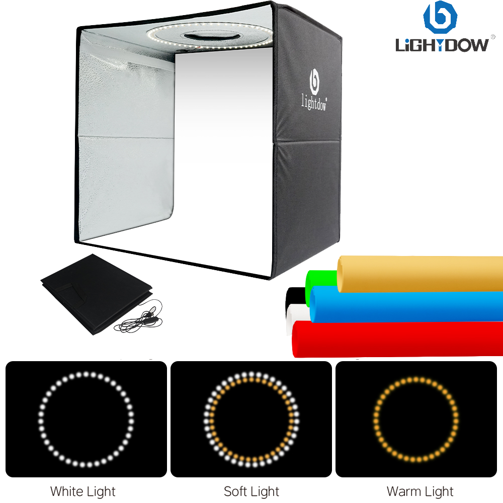 Photography Lighting And Backdrop Kits - Lightdow-Kit de caja de luz para