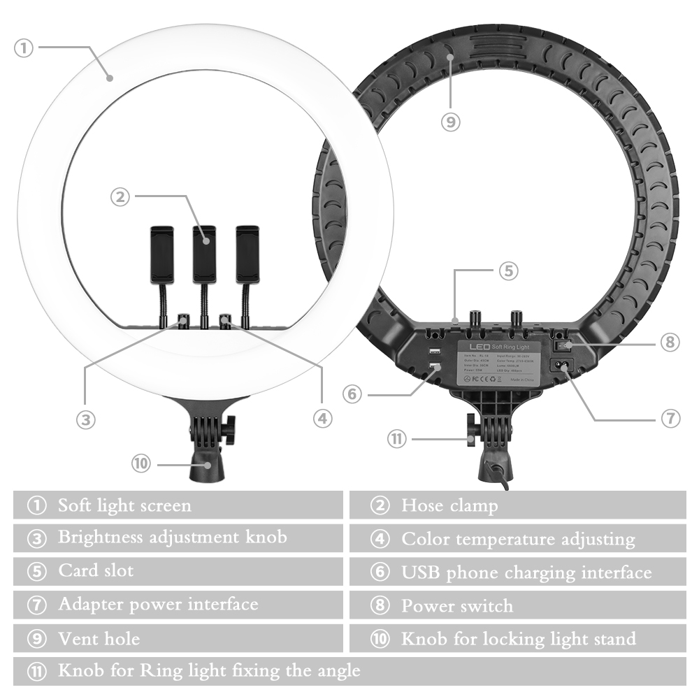 Aro de luz LED SH de 18 pulgad - Photography Lighting Circle reseña y precio