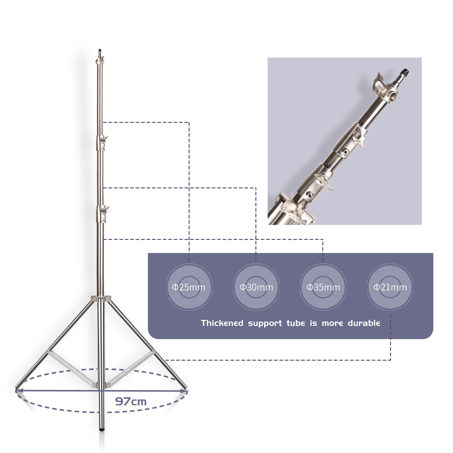 Soporte de luz de acero inoxid - Photography Lighting Background reseña y precio